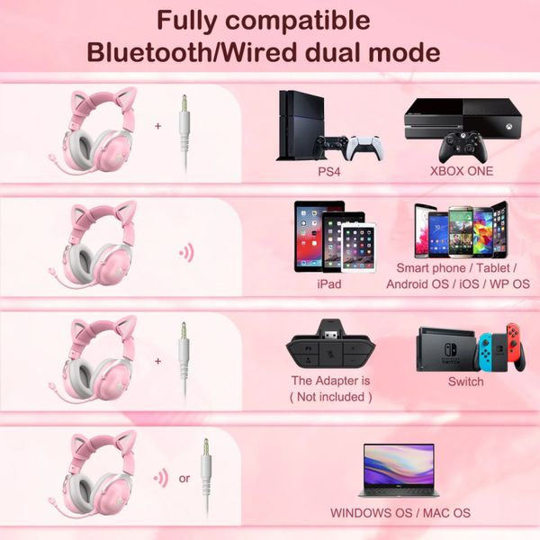 Навушники комп'ютерні Onikuma B20 з мікрофоном RGB Bluetooth 42076 фото