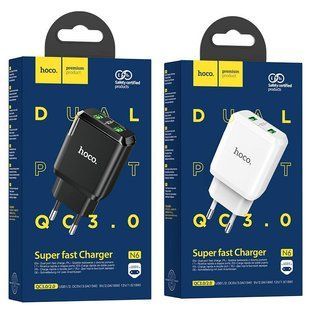 Сетевое зарядное устройство Original Hoco N6 Charmer 2USB QC3.0 18W Быстрая зарядка 26881 фото
