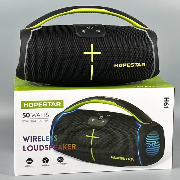 Колонка HOPESTAR H61 50W, 6000mAh (33,9*18,7*14,8 см) Черный 49421 фото