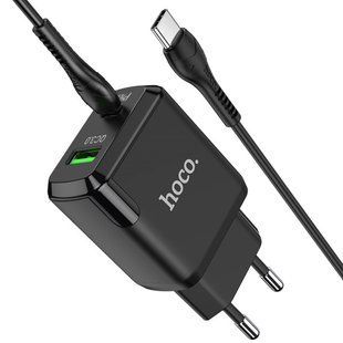 Сетевое зарядное устройство Original Hoco N5 Favor PD 20W+QC3.0 Type-C to Type-C Быстрая зарядка 26883 фото