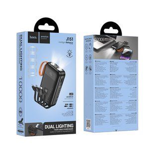 УМБ Power Bank Hoco J151 Spirit 10000mAh 2A (with cable USB, Lightning, Micro, Type-C) з ліхтарем 57365 фото