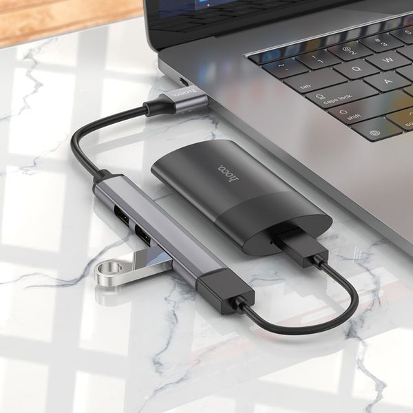USB HUB Hoco HB26 4in1 (USB to USB3.0+USB2.0*3) 34410 фото