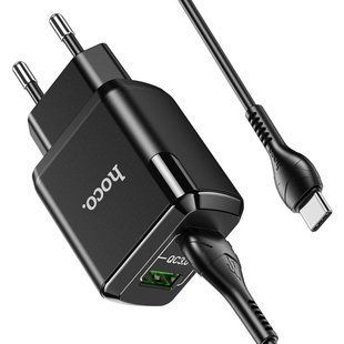 Сетевое зарядное устройство Original Hoco N6 Charmer 2USB 3A QC3.0 Type-C 18W Быстрая зарядка 26884 фото