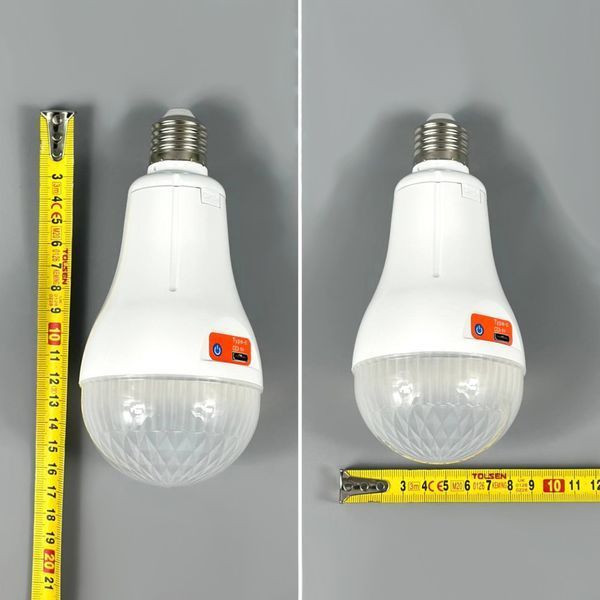 Светодиодная лампа для кемпинга LED HT-999 Bulb 20W (2 аккумулятора 18650, патрон, Type-C) 62886 фото