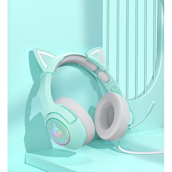 Навушники комп'ютерні Onikuma K9 Cat Ears з мікрофоном LED USB + 3.5mm Jack 31330 фото