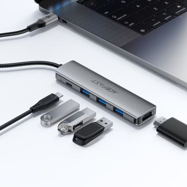 USB-C HUB AceFast J16 Type-C to Type-C+USB3.0*3+HDMI 65480 фото