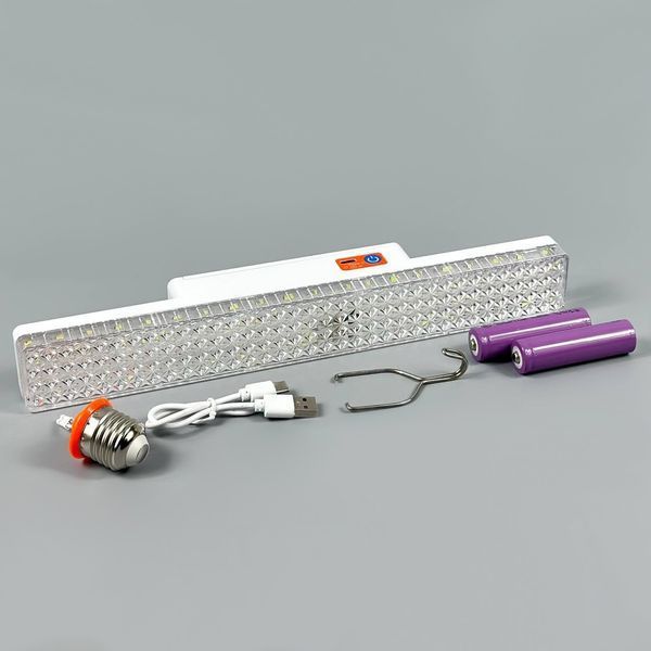 Светодиодная лампа для кемпинга LED HT-333 30W (2 аккумулятора 18650, патрон, Type-C) (30см) 62885 фото