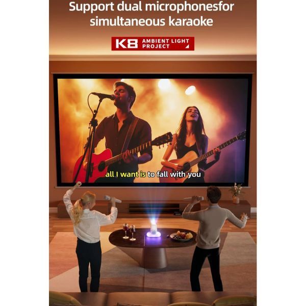 Проектор K8-KTV (Android 13, 4K, 500 Ansi, Bluetooth+WiFi, 1080P) 63575 фото
