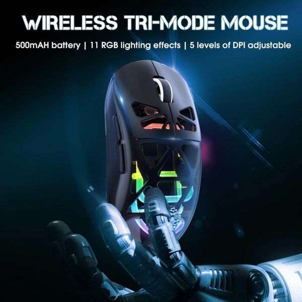 Мишка Games Onikuma CW930 RGB 3 режими (2.4G+дротовий+Bluetooth) (DPI:800-3600) 67582 фото