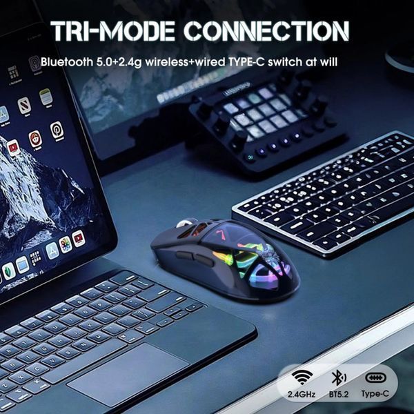 Мишка Games Onikuma CW930 RGB 3 режими (2.4G+дротовий+Bluetooth) (DPI:800-3600) 67582 фото
