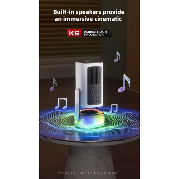 Проектор K6-KTV (Android 13, 4K, 500 Ansi, Bluetooth+WiFi, 1080P) 63573 фото