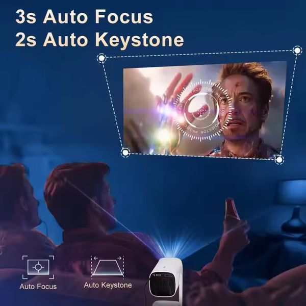 Проектор K6-KTV (Android 13, 4K, 500 Ansi, Bluetooth+WiFi, 1080P) 63573 фото