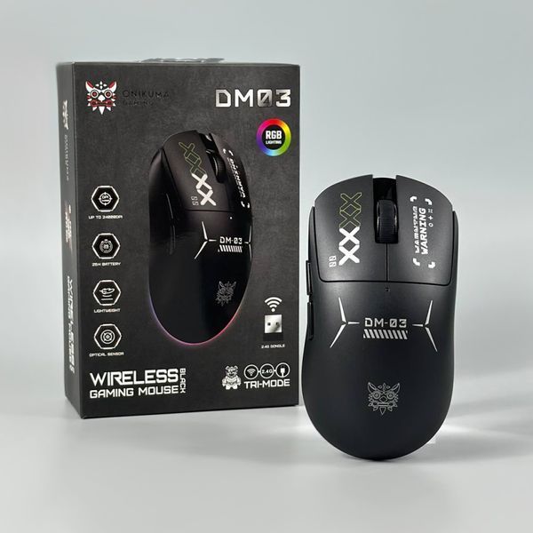 Мишка Games Onikuma DM03 3 режими (2.4G+дротовий+Bluetooth) (DPI:800-2400) 67583 фото